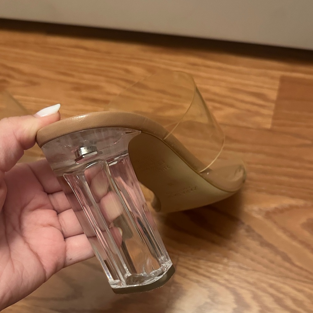 Clear Strap Nude Heeled Sandal - Women - Picture 2 of 6